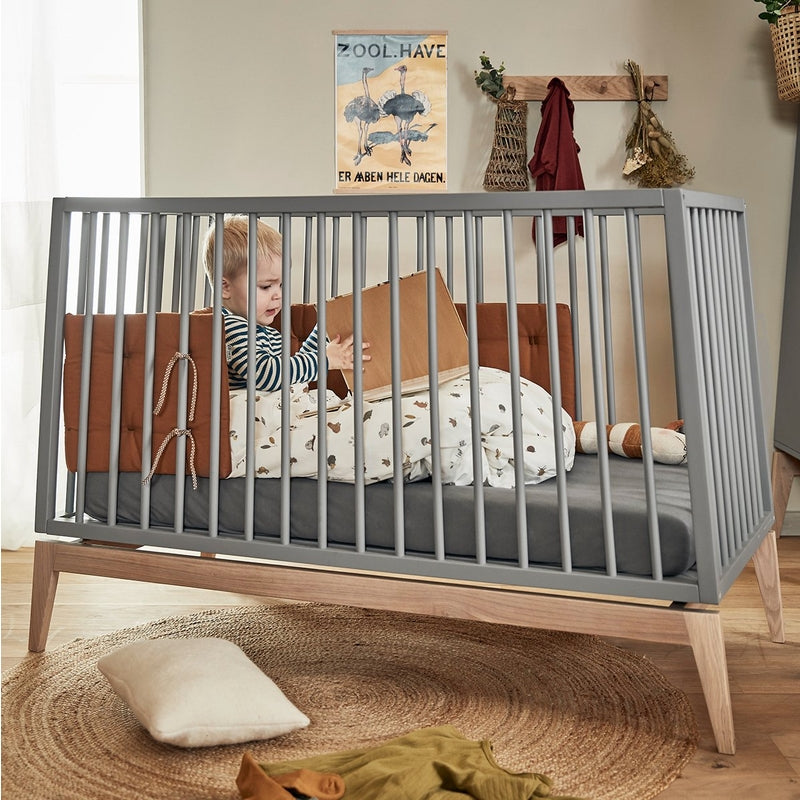 Leander  Fixleintuch Bio-Baumwolle 2er-Pack Classic Babybett 60 x 120 cm  Cool grey - Online MY SNOWFLAKE