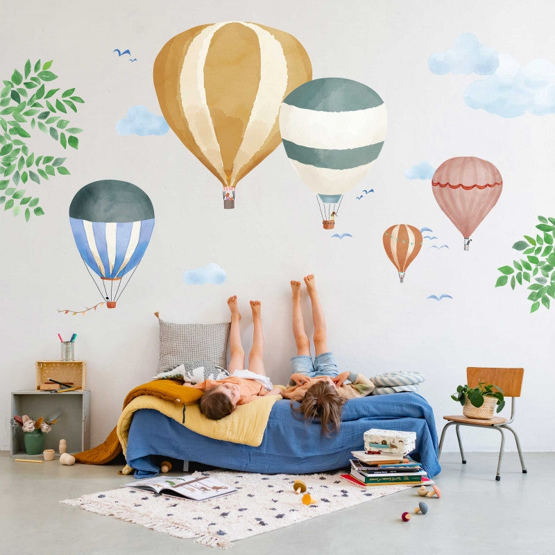 MIMI`lou  Wandsticker Big 'MONTGOLFIÈRES AQUARELLE'  Bunt - Online MY SNOWFLAKE