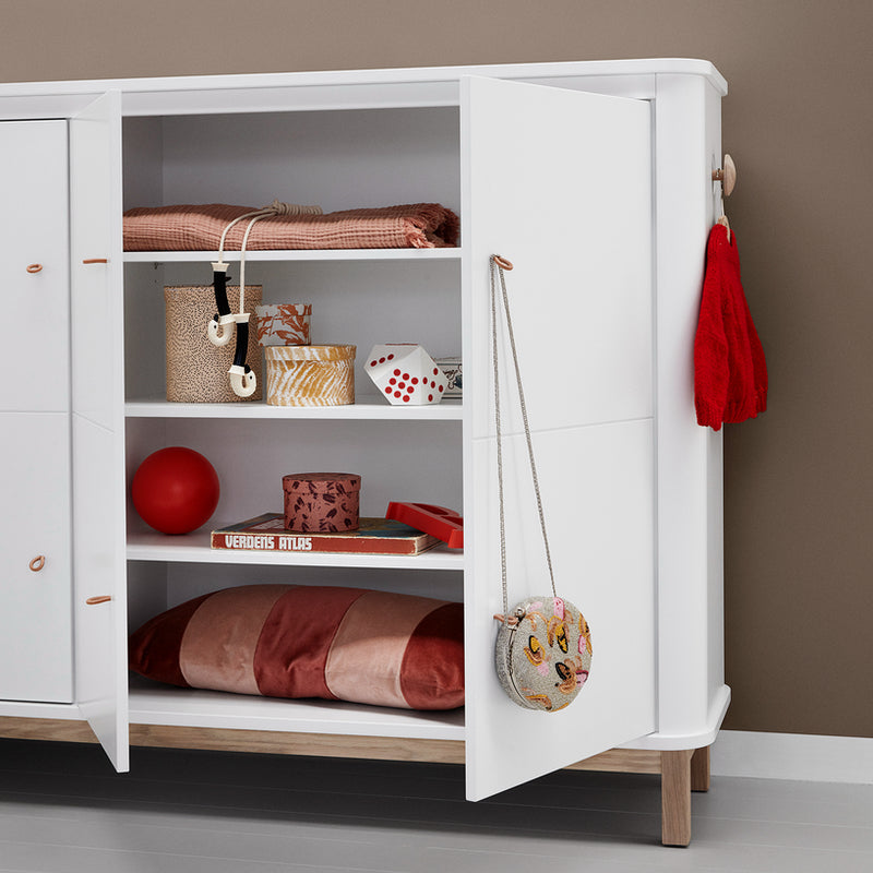 Oliver Furniture  Wood Multi-Schrank 3-türig  Weiss/Eiche - Online MY SNOWFLAKE