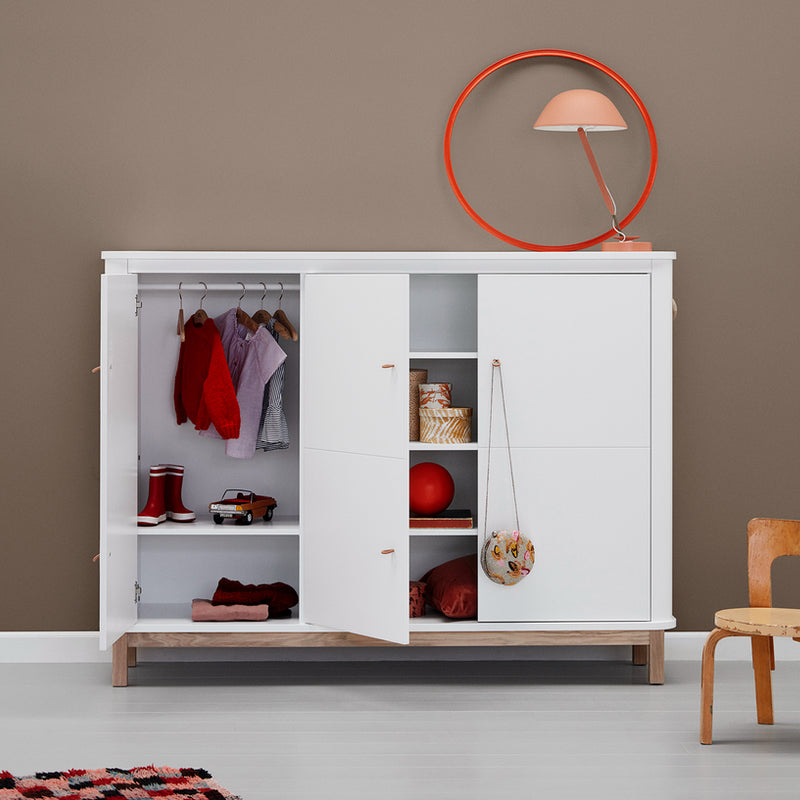 Oliver Furniture  Wood Multi-Schrank 3-türig  Weiss/Eiche - Online MY SNOWFLAKE