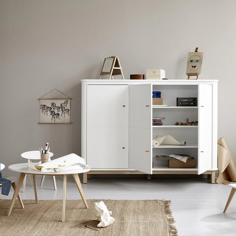Oliver Furniture  Wood Multi-Schrank 3-türig  Weiss/Eiche - Online MY SNOWFLAKE
