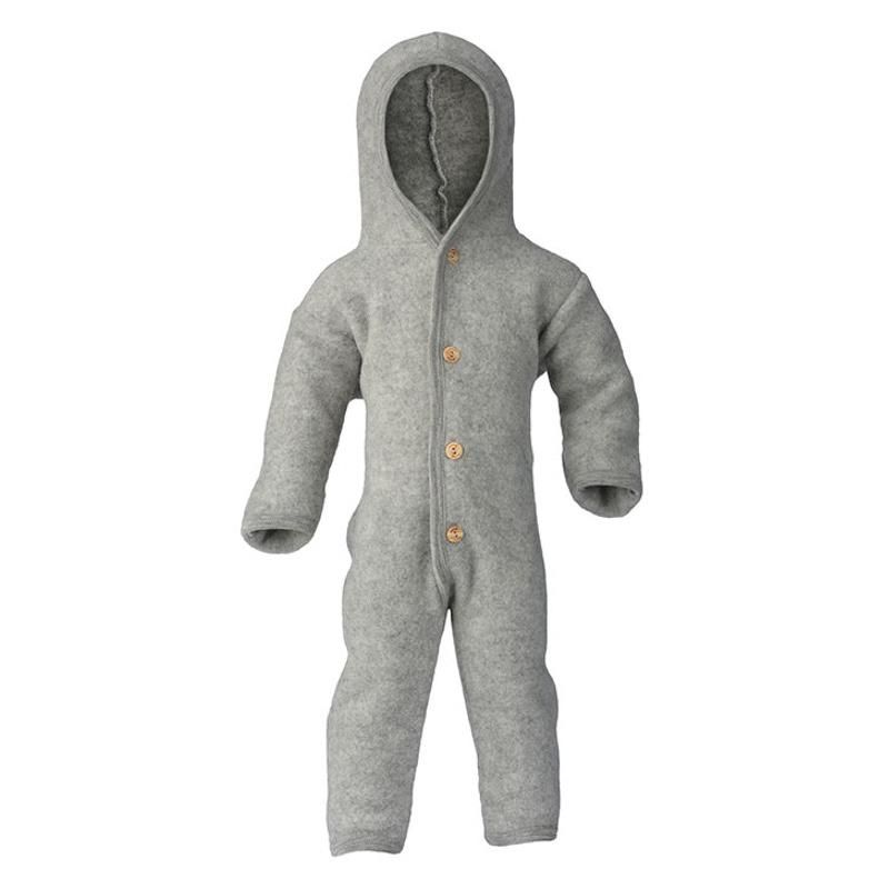 Engel  Wollfleece Overall mit Kapuze  Hellgrau Melange - Online MY SNOWFLAKE