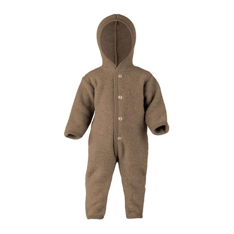 Engel  Wollfleece Overall mit Kapuze  Walnuss Melange - Online MY SNOWFLAKE