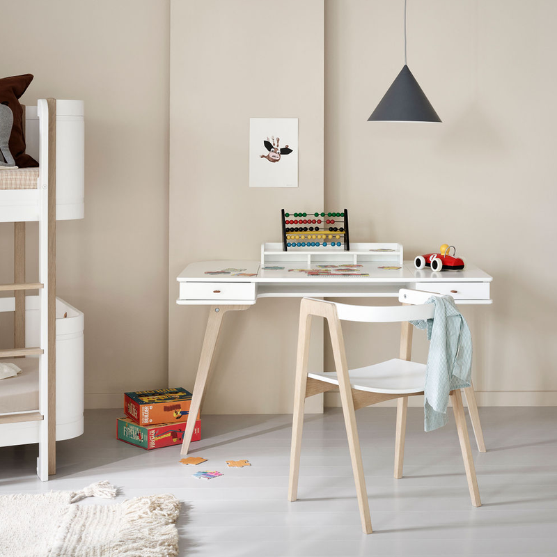 Oliver Furniture  Kinder Schreibtisch Wood 66cm  Weiss/Eiche - Online MY SNOWFLAKE