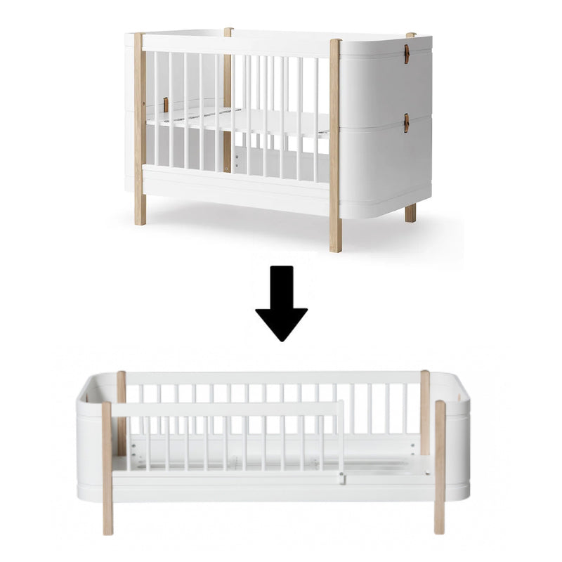 Oliver Furniture  Umbauset Wood Mini+ Babybett zum Juniorbett  Weiss/Eiche - Online MY SNOWFLAKE