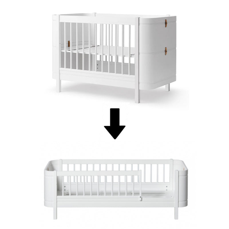 Oliver Furniture  Umbauset Wood Mini+ Babybett zum Juniorbett  Weiss - Online MY SNOWFLAKE